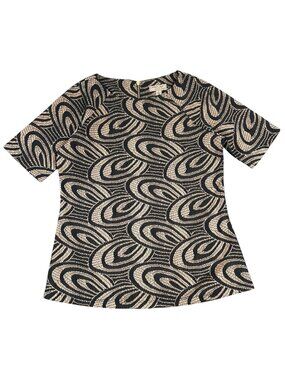 Vintage Simonton Says Retro Swirl Abstract Geometric Blouse